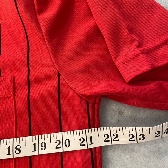 Score Size Adult M Short Sleeve Red Black Stripe Soccer Football Referee Jersey - Picture 10 of 10